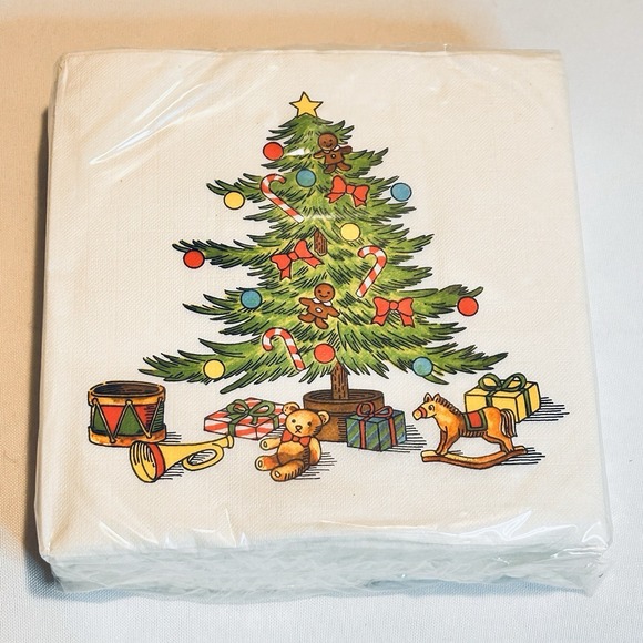 Christmas Tree Luncheon Napkins Qty70 6 1/2"X 6 1/2" Shopko New - Picture 1 of 3